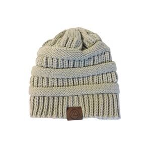 Zando Beige Knit Beanie Womens Winter Hat